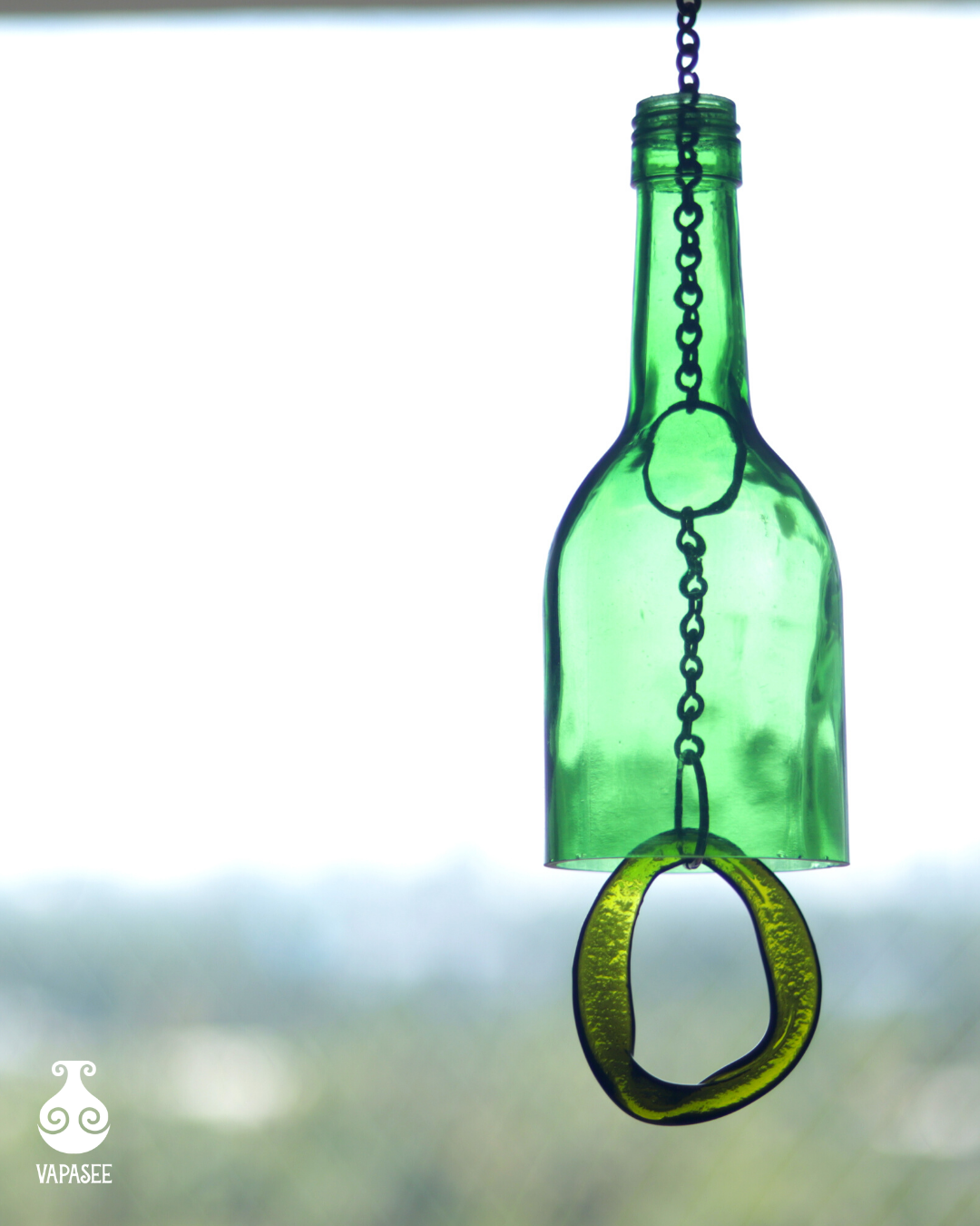 Upcycled Glass Bottle Wind Chime by Vapasee- Pack of 1