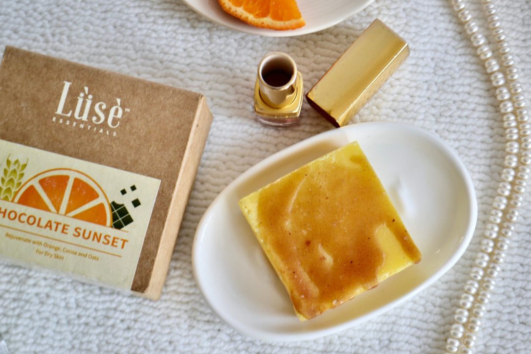 Chocolate Sunset by Luse Essentials, Best Handmade soap in India , Natural ,Vegetarian, Parben Free ,Cruelty Free ,Skin care  